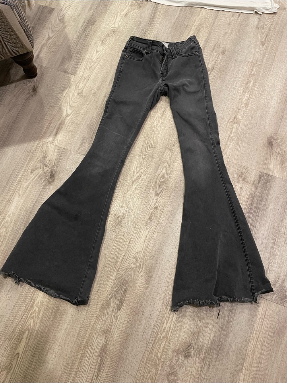 Free People Black High-Rise Flare Jeans
